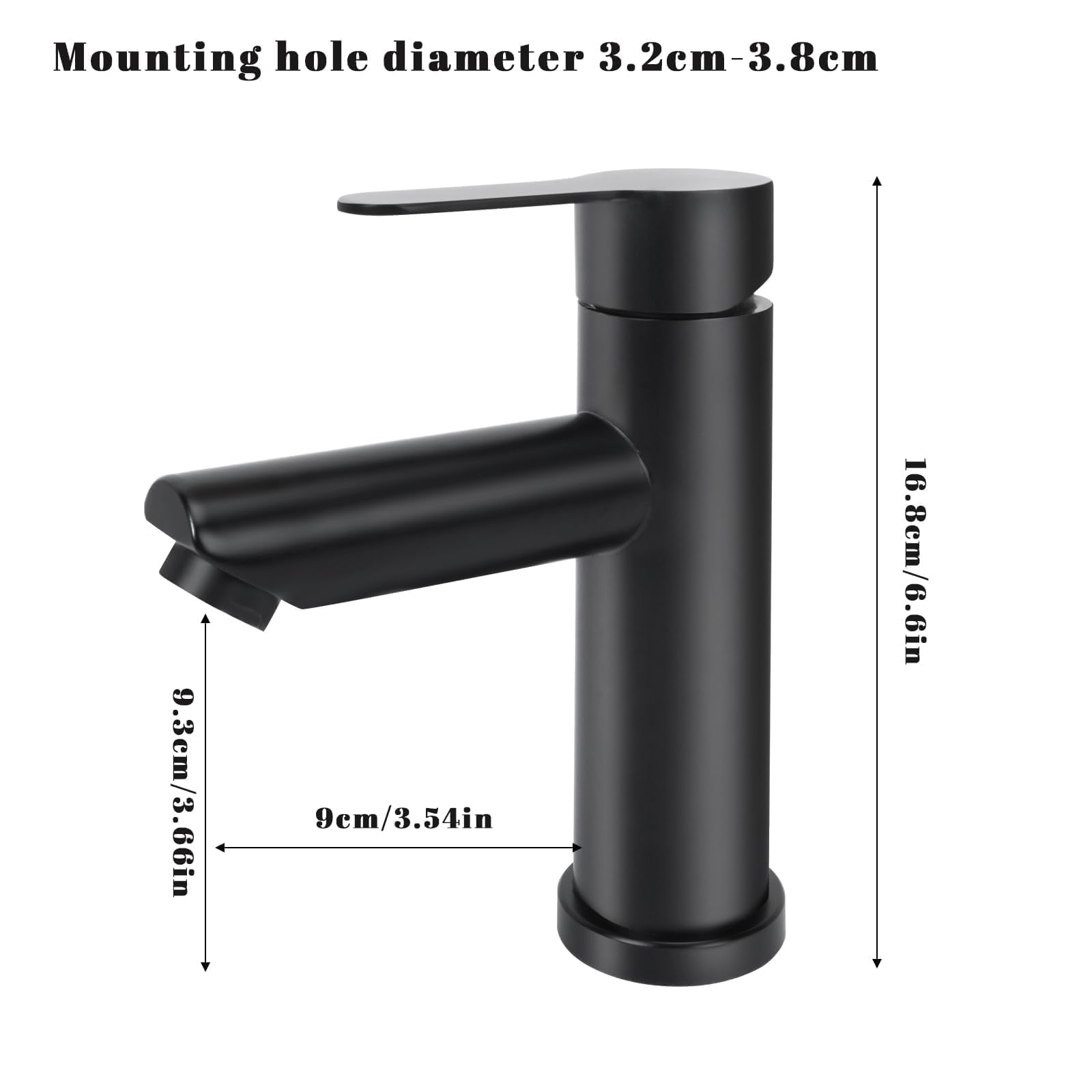 Rubinetto Lavabo Bagno Rubinetto per Lavabo Nero Rubinetti Lavabo Set di Rubinetti Lavabo Opaco Rubinetti Miscelatore Alto Lavabo Bagno A Cascata Per Cucina Acciaio Inossidabile