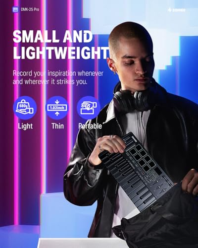 Donner USB-C MIDI Keyboard Controller, 25 Key Portable Mini MIDI Keyboard with 8 Drum Pads, OLED Display, 16 Smart Scales, Arpeggio, Replay, 4 DAW Software and 40 Teaching Courses, DMK 25 Pro Black - image 9