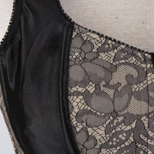 Image of Women's Lace up Gothic Jacquard Shoulder Straps Tank Overbust Shaper Corset Bustiers Top