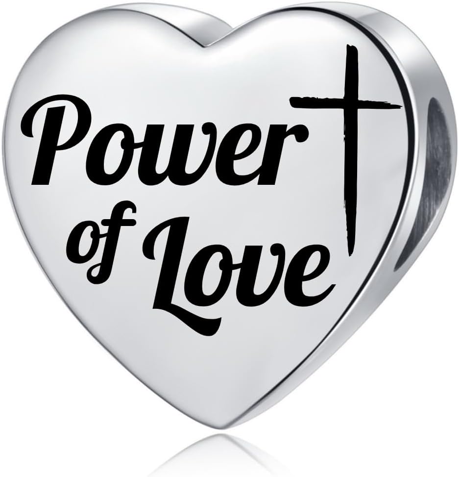 MiiFort Bible Verse Love Heart Charm fit Pandora Charms Bracelets Religion Birthday Bead Gift for Women Daughter Stainless Steel - Image 3