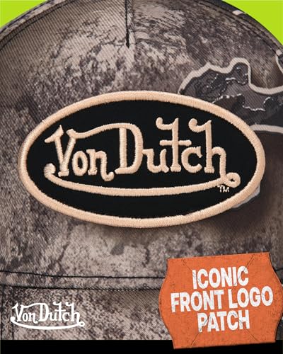 Image of Von Dutch Mens & Womens Trucker Hat - Adjustable Snapback Curved Brim Realtree Camo Hunting Baseball Cap for Men and Women