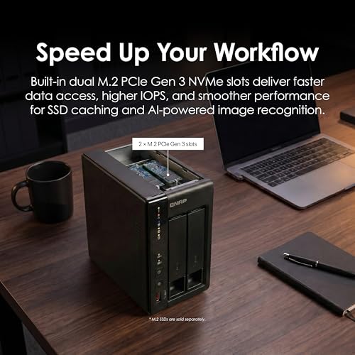 Image of QNAP TS-253E-8G-US 2 Bay High-Performance Desktop NAS with Intel Celeron Quad-core Processor, 8 GB DDR4 RAM and Dual 2.5GbE (2.5G /1G /100M) Network Connectivity (Diskless)