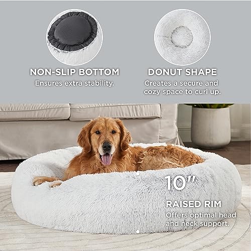 image for Bedsure Calming Dog Bed for Extra Large Dogs - Donut Washable Large Pe