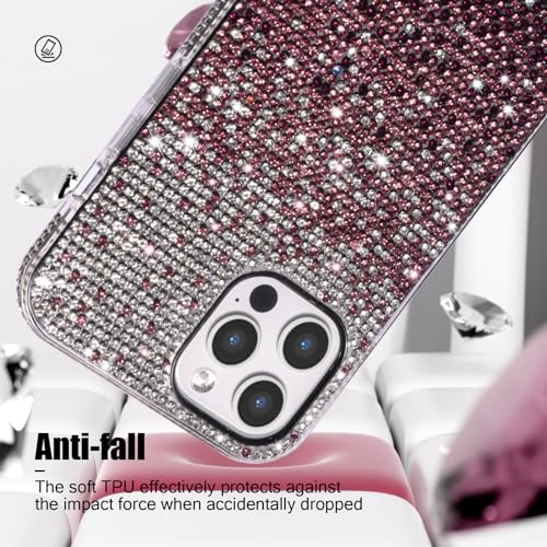 YOUULAR Capa Bling para Apple iPhone 16 Pro Max, capa protetora de TPU macio à prova de choque, bril