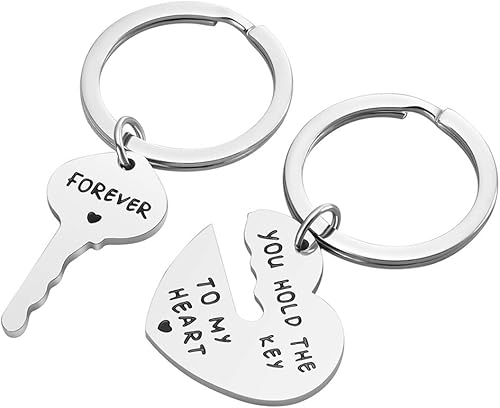 Miniatura 2 de Regalos para pareja para novio y novia Llavero con texto en inglés You Hold The Key To My Heart para él y ella, regalos de cumpleaños para el día