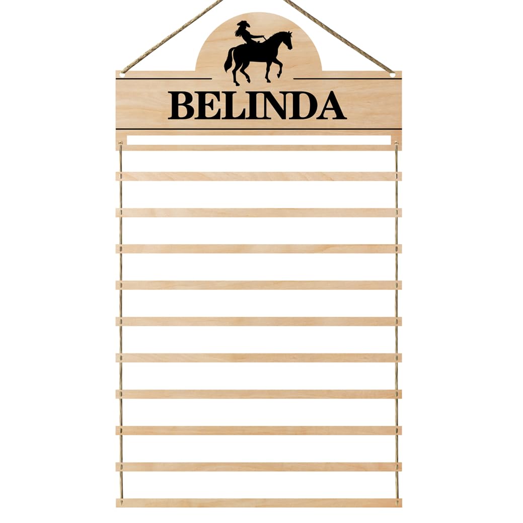 Espositore per medaglie equestre personalizzato Supporto per medaglie sportive Equitazione Premi Corsa di cavalli Organizzatore Nastri Supporto in legno Decorazione Rack Giocatori Appesi