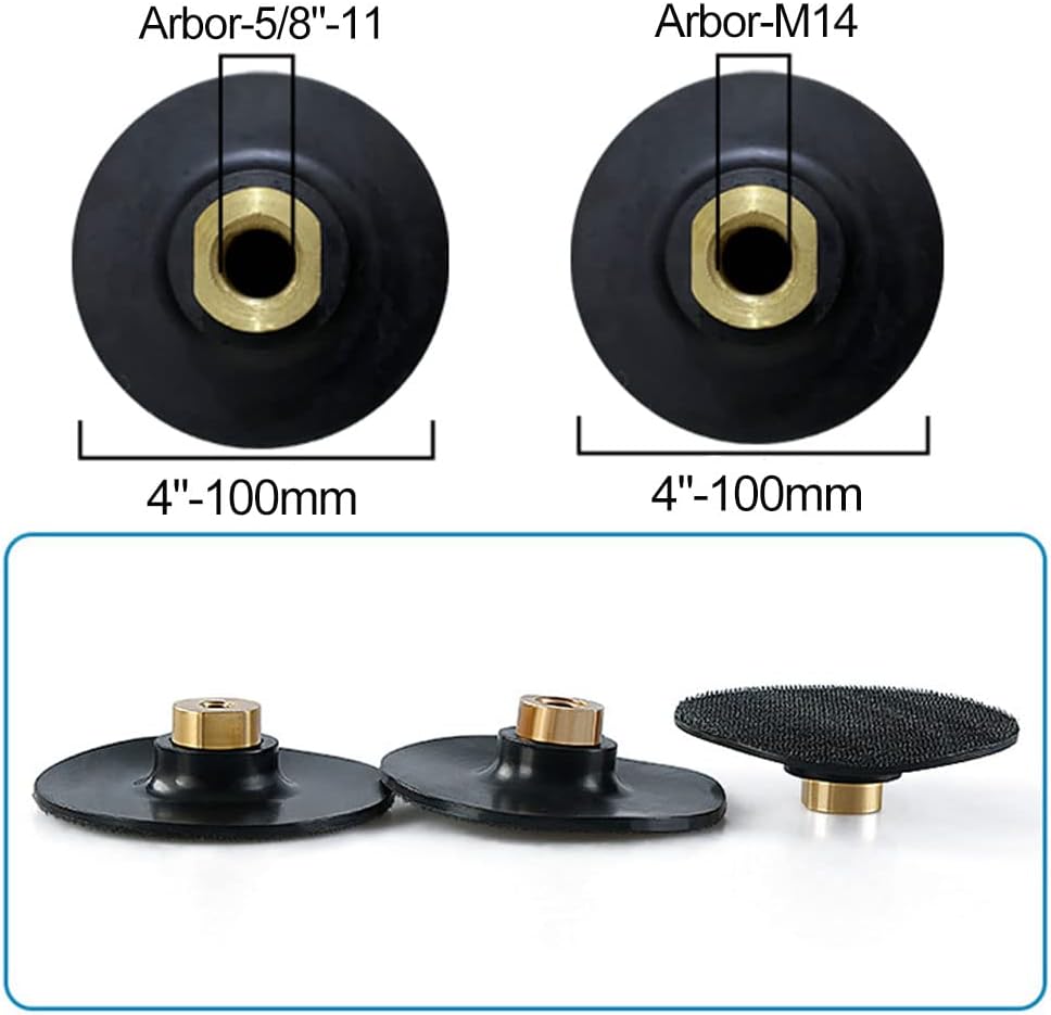 Hook and Loop Backer Pads,4 inch Hook and Loop Backing Pad for Grinder (2pcs-4"-Arbor 5/8"-11 Flexible)