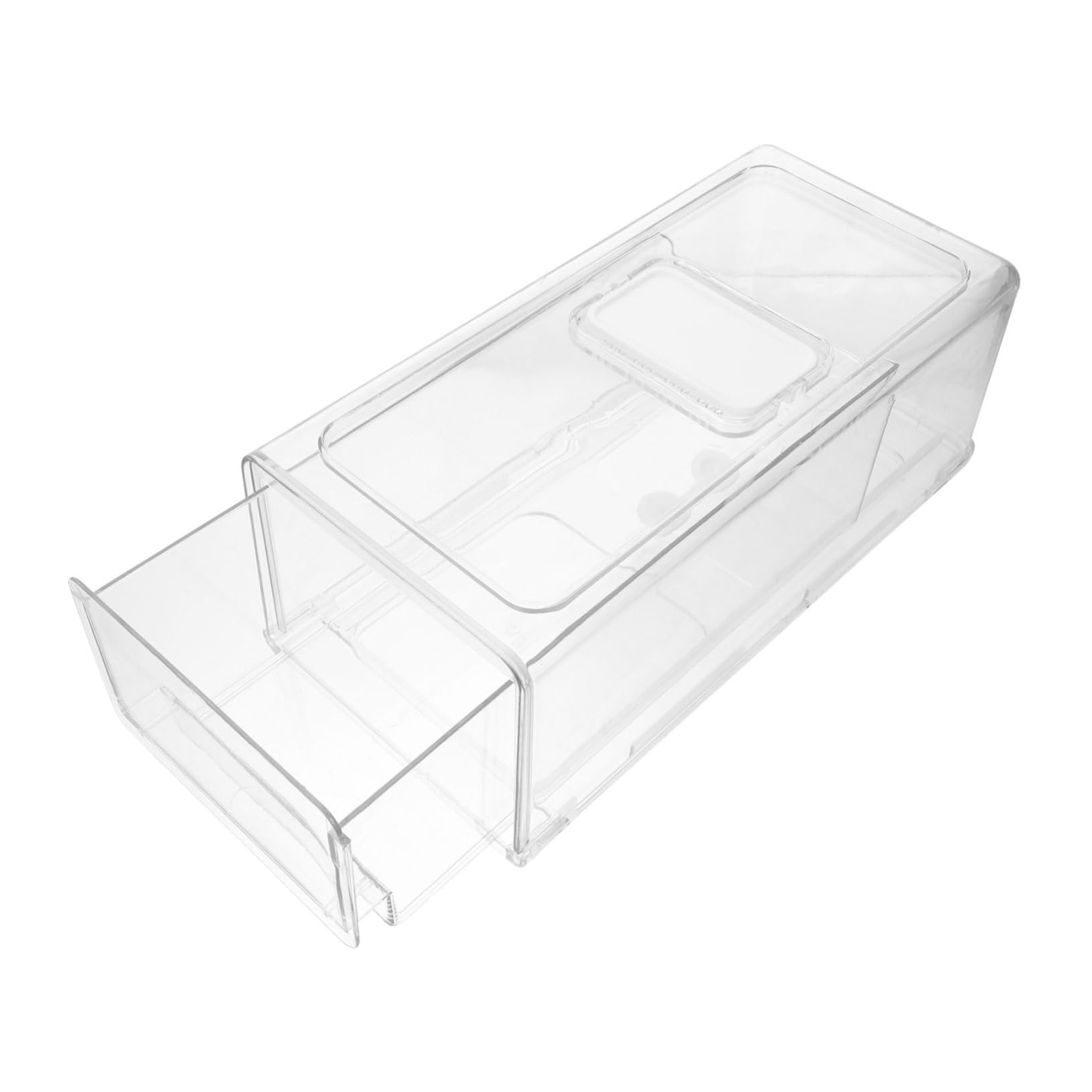 Stapelbare Kühlschrank Organizer mit Schublade Praktische Aufbewahrungsbox für Gemüse Obst und Lebensmittel Transparente Kühlschrankbox für Ordentliche Aufbewahrung