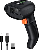 Vista 10 de Escáner de código de barras inalámbrico Bluetooth con soporte, alacrity 3 en 1 (Bluetooth y 2.4 GHz inalámbrico y cable USB) lector de códigos