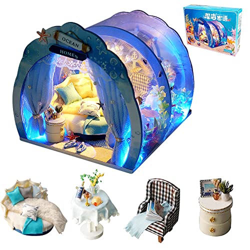 Wyd Doll House Mini Ocean Tunnel Diy Mini House Kit Manual Creative Furniture, With Romantic Art Gift (Encounter The Dream Ocean) Creative Room Gifts #TOP7