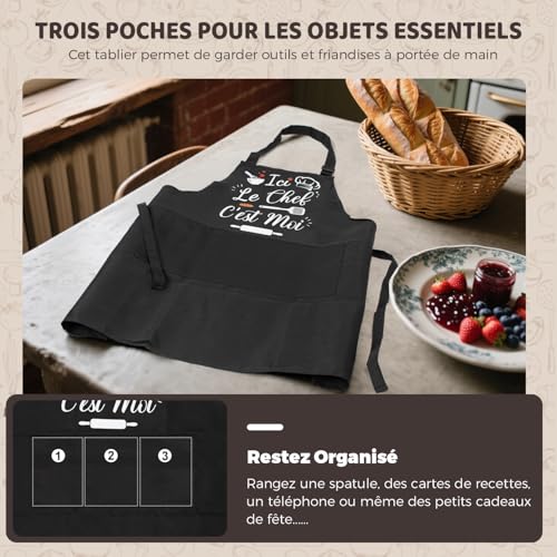 Tablier Cadeau Papa/Grand-père - Avec Citations Touchantes - 2 Poches, Réglable - Pour Cuisine, Barbecue... Cadeau Fête Des Grand Pere Tablier Cadeau Papa/Grand-père - Avec Citations Touchantes - 2 Poches, Réglable - Pour Cuisine, Barbecue... Cadeau Fête Des Grand Pere