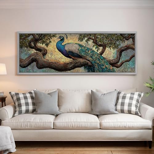 Impression sur toile paon grand format panoramique horizontal - 4