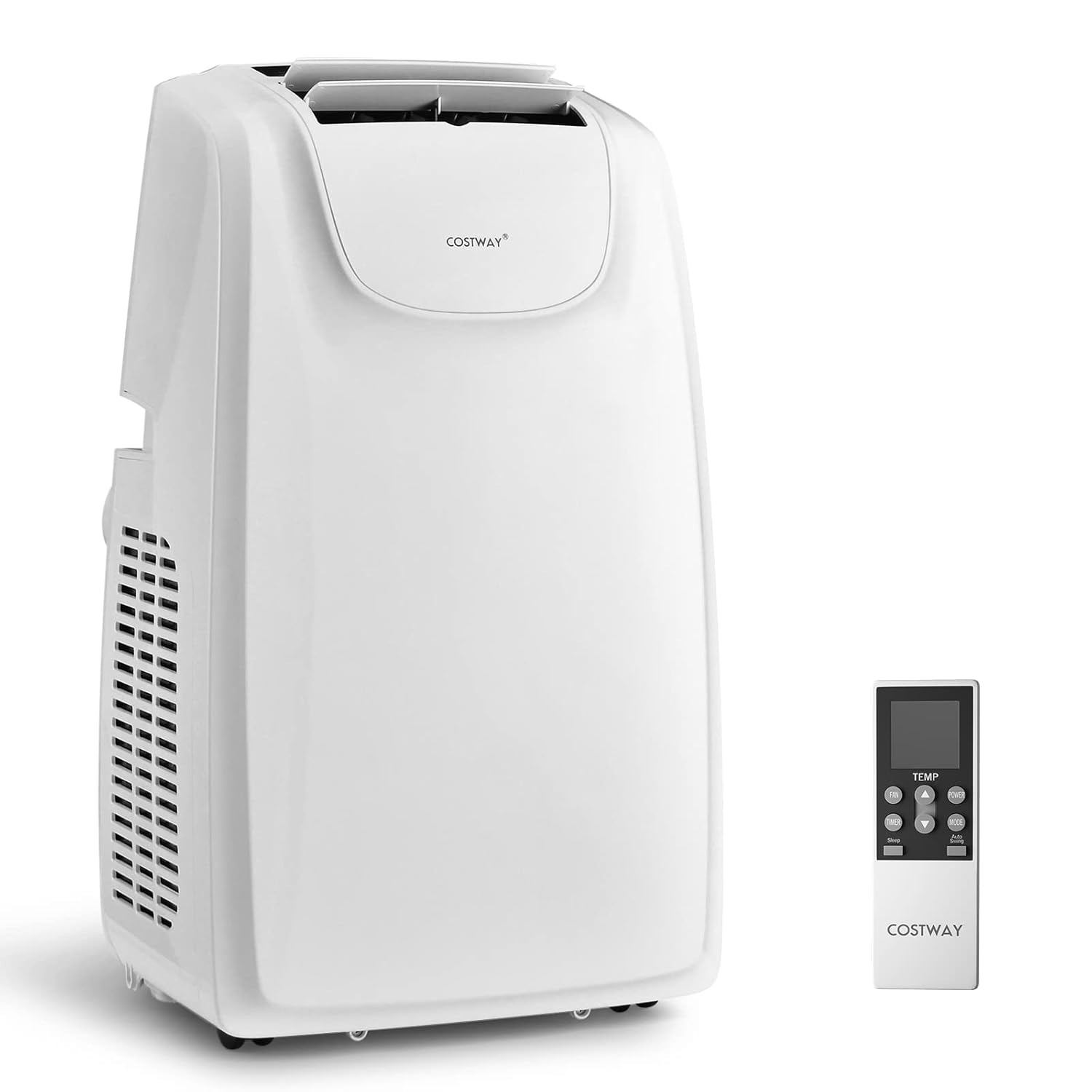COSTWAY 11 500 BTU Portable Air Conditioner with Dual Hose Remote Control Powerful AC Unit Rooms up to