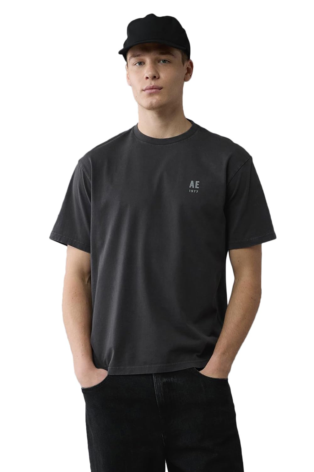 American Eagle Men's Solid Regular Fit T-Shirt