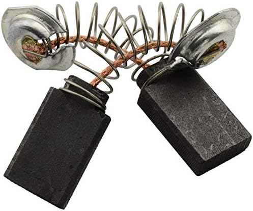 Carbon Brushes compatible with Hammer HM0860C - 0.20x0.43x0.65'' - With Automatic Stop, Spring, Cable and Connector - Replaces original parts CB-304