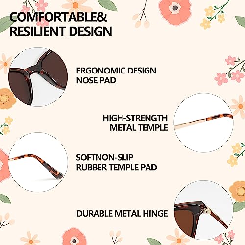 Image of Trendy TAC Polarized Square Sunglasses for Women Men, Oversized Lightweight TR90 Frame UV400 Protection