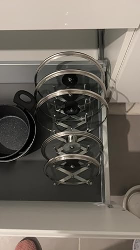 Ruquvi Lot De 2 Organiseurs De Couvercles De Gobelets, Auto-adhésifs Ou Percés Avec Crochet De Rangement Sous L'armoire, Peut Contenir Plusieurs Couvercles, économise De L'espace Dans Les Armoires De