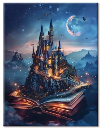 AG.AIIEU Diamond Art Kits 5D Diamond Painting Kits for Adults Wall Art Dcrystal Art Kits for Adults DIY Gem Crystal Art for Home Wall Decor 30x40cm (Castle)