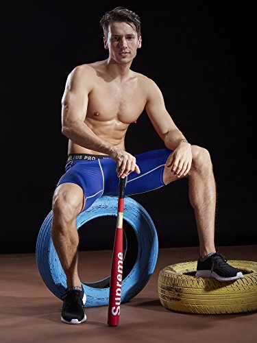 Neleus Pacote com 3 shorts de compressão masculinos, 047# Pacote com 3: preto, cinza, azul, XG