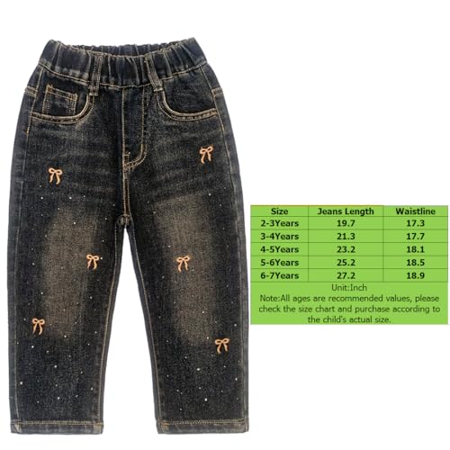 Image of Peacolate 2-7T Spring Fall Summer Little Girls 2pcs Clothing Set T Shirt and Jeans
