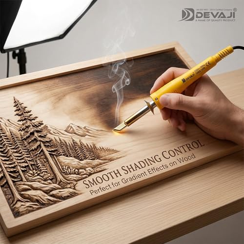 Image of DEVAJI 625 14-in-1 Pyrography Kit 30W | Multi-Purpose Wood Burning & Pyrography Pen Tool | DIY Wood Carving, Leather Embossing, Crafting & Welding Kit | Electric Power | Soldering Iron