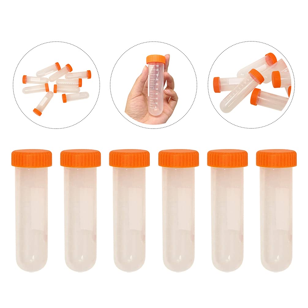 Provetta da laboratorio, tappi tubi di prova trasp 100 pezzi 50ml provette scientifiche provette da laboratorio provette for centrifuga provette graduate provette for chimica provette for esperimenti
