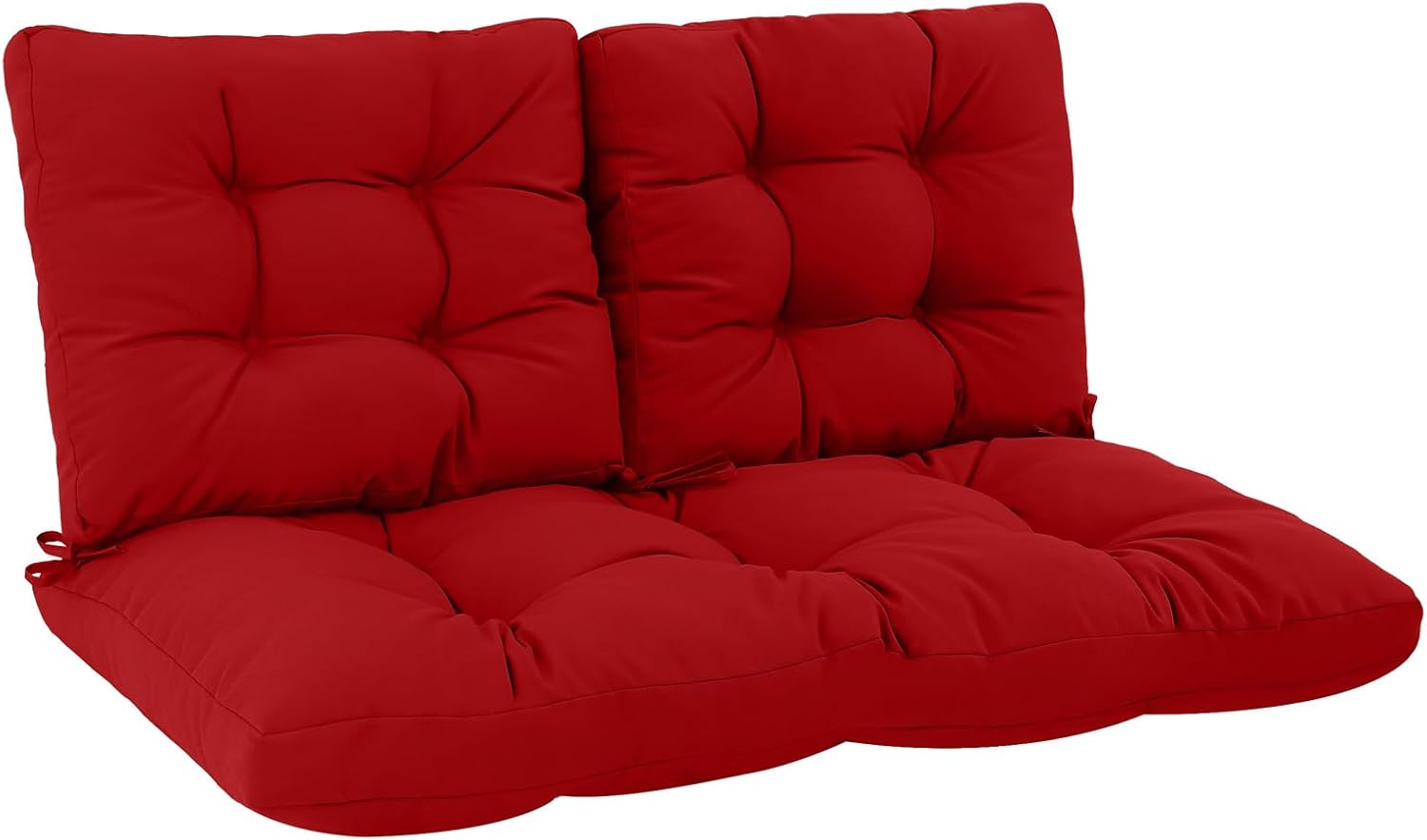 idee-home Outdoor Loveseat Cushion Set 48 x 24, Couch Cushion Replacement Bottom & Back, Love Seat Patio Furniture Wicker Sofa Cushions, Hampton Bay Waterproof Outside Chair Pad, Black