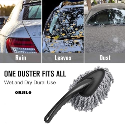 Image of SOFLIN 5 PCS Microfiber Car Duster Kit Interior & Exterior Car Cleaning Detailing Tool Scratch & Lint Free, Pollen Removing Extendable Long Handle Duster for Car & Motorcycle car (Car Duster Kit)