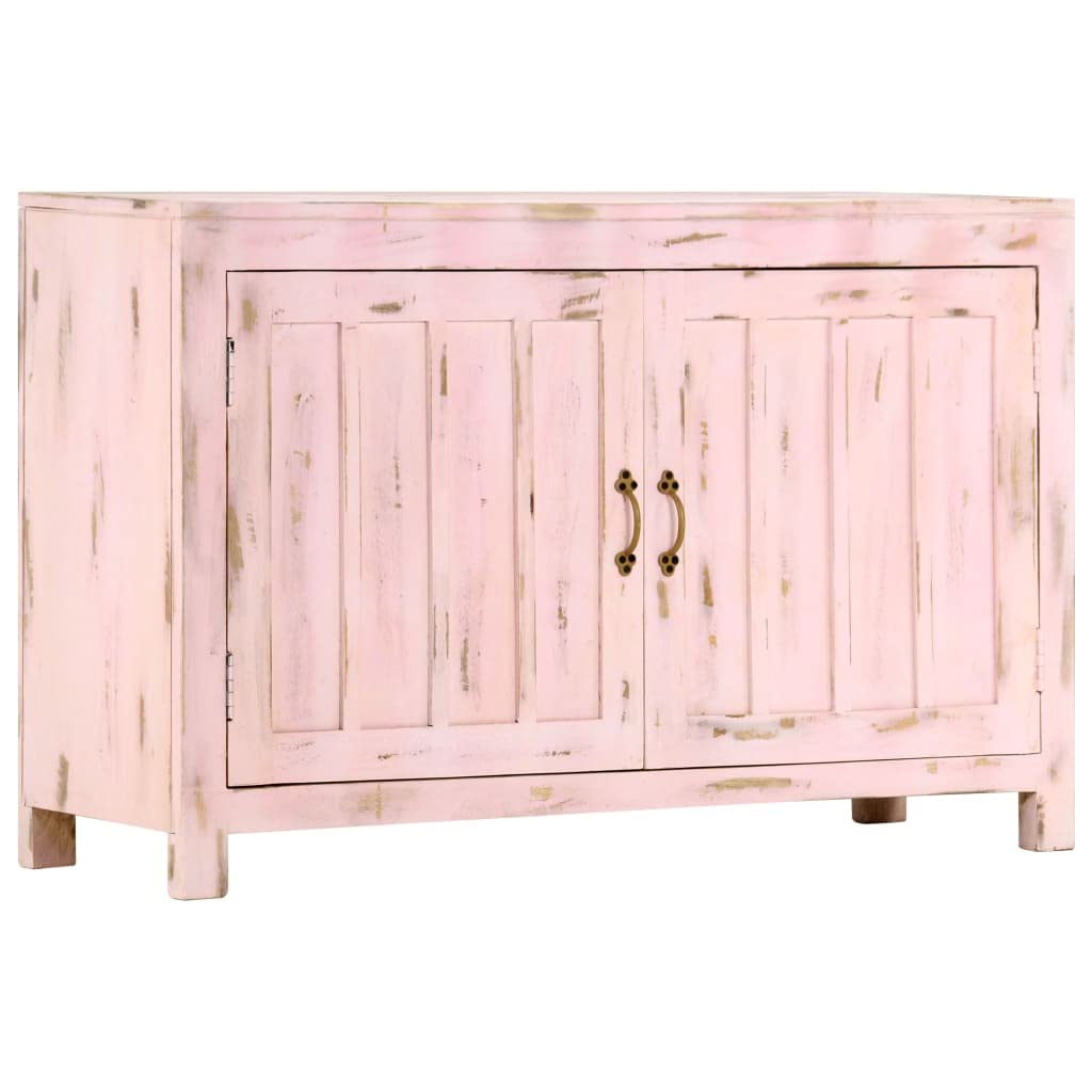 Kredens jasnoróżowy, 110 × 35 × 70 cm, lite drewno mango, komoda na korytarz, szafka na komody, szafka na pranie do sypialni