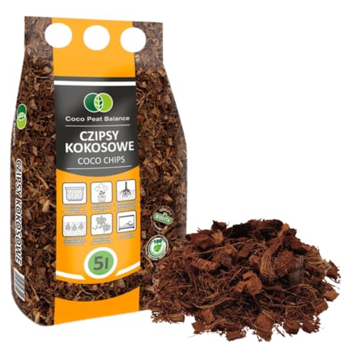 Kokosnussfasern für Blumenpflanzen 5L - Kokoserde für Pflanzen - Kokosfasern für Pflanzen, natürlich - Hochbeeterde, geeignet als Palmenerde, Erde für Zimmerpflanzen