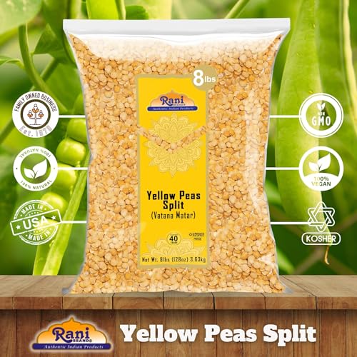 Image of Rani Yellow Peas Split, Dried (Vatana, Matar) 128oz (8lbs) 3.63kg Bulk ~ All Natural | Vegan | Kosher | Gluten Friendly | Product of USA