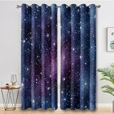 Verdunklungsvorhänge Set: Enthält 2 Stück Vorhänge blickdicht, jeweils 220 cm Höhe x 140 cm Breite. Jeder Vorhang ist mit silbernen Metallvorhangringen ausgestattet, die einen Innendurchmesser von jeweils 4 cm haben und für die meisten Standard-Vorhangstangen geeignet sind