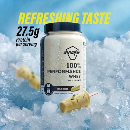 Image of avvatar PERFORMANCE WHEY PROTEIN | 1Kg | Malai Kulfi Flavour I 27.5g Protein | 29 Servings
