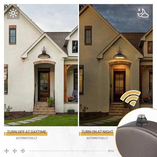Image of zeyu 18 Inch Vintage Wall Light Fixture, Outdoor Dusk to Dawn Barn Light, Farmhouse Wall Sconce Light for Garden Garage, Oil Rubbed Bronze Finish, 016-1BL-PC ORB