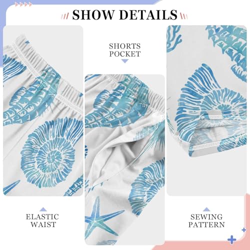 ZZKKO Watercolor Seashell Coral Seahorse Boys Pants for Kids Jogger Pants with Pockets S-XL4