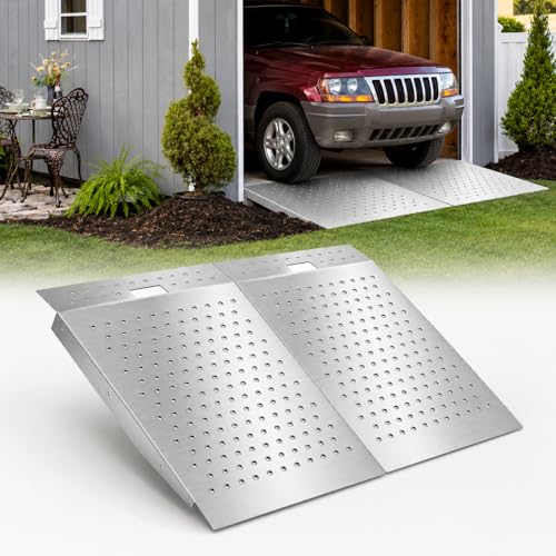 29 x 48 Shed Ramp 1500 LB Capacity Shed Ramp for Riding Mower Heavy-Duty Ramp for Shed Anti Slip Punch Plate 12.7 Slope for ATV Motorcycles Garages Barns (2PC)