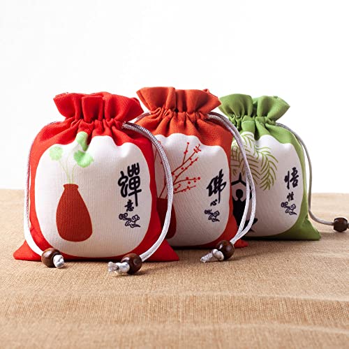 4 bolsas sachet lino para regalo, 5x6 pulg, rojo miniatura 4