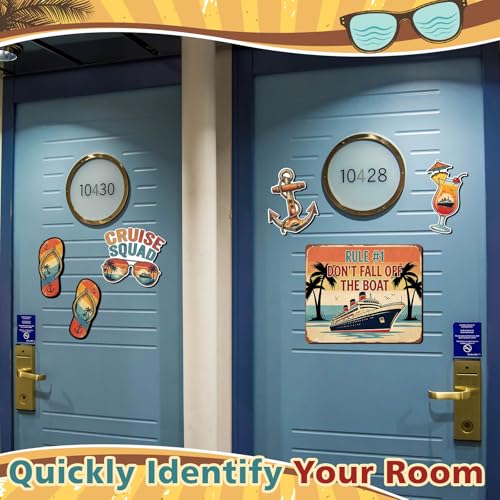 Image of Kanayu 6 Pcs Retro Tropical Cruise Door Decorations Magnetic Large Sea Navigation Ship Decorations Magnets Nautical Anchor Cruise Decor Car Fridge Magnet Decal for Carnival Stateroom Door