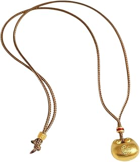 New 2026 16K Alluvial Gold Longevity Lock Pendant Necklaces For Women Chinese Adjustable Neck Ropes Lucky Bag Jewelry Fashion Accessories Creative Gift
