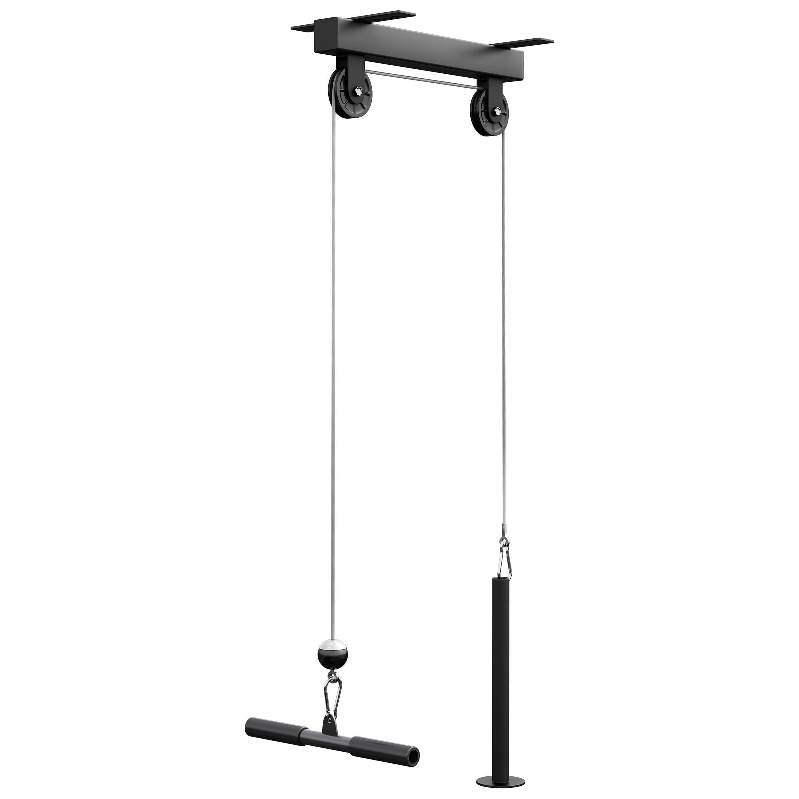GORILLA SPORTS® Lat Pulldown - Barra da 35 cm, Montaggio a Soffitto, Max. 150kg, Ø 30/31 mm, con Cavo e Maniglia - Stazione Lat Machine, Bicipiti, Tricipiti, Puleggia da Palestra, Allenamento, Fitness