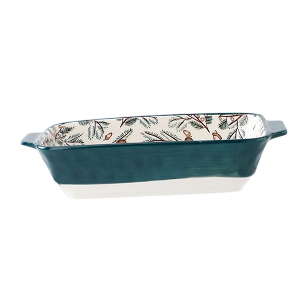 Plat de cuisson motif animal mignon en céramique durable avec doubles poignées de service