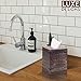 Luxe Designs Rustic Wood Tissue Box Cover with Slide-Out Bottom Panel - Decorative Mango Wood Tissue Box Holder for Bathroom, Car, or Office Desk - 5.7 x 5.7 x 6.5 Inches, Dark Burnt (Set of 2)