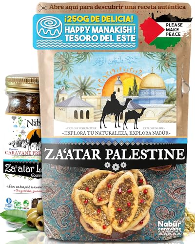 Nabür - 250gr Zaatar Palestino 100% Natural, Zatar Auténtico, Za'atar Palestino, Sin Aditivos