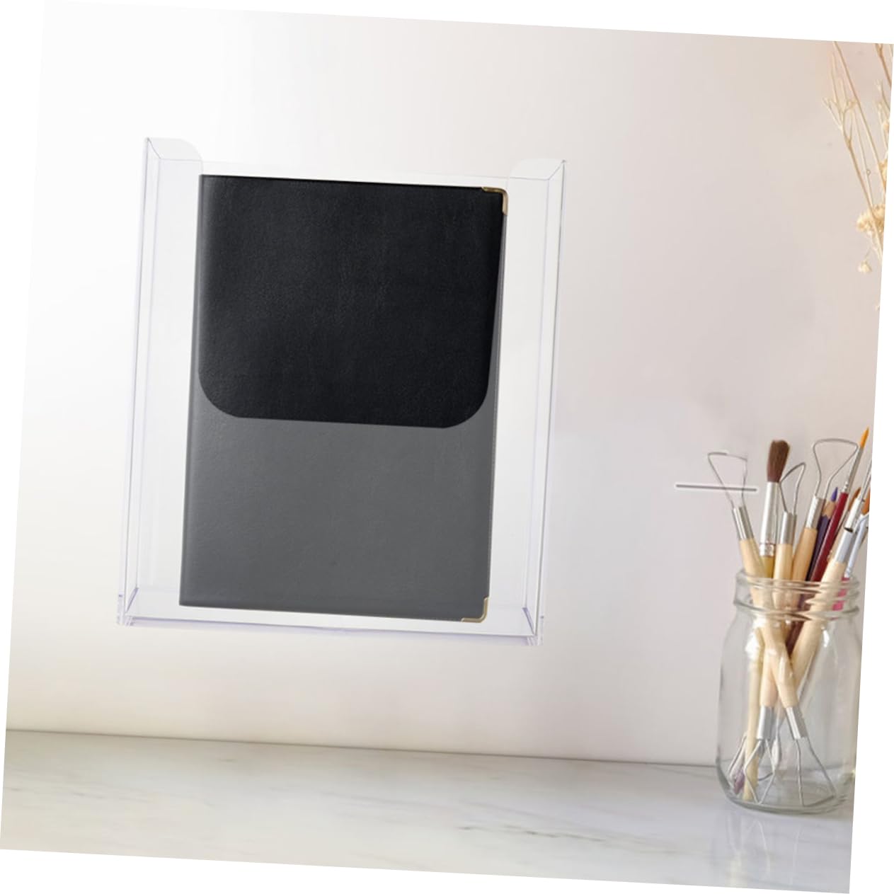 Happyyami 2 Piezas Soporte de Colgante para Pared Organizador de Revistas y Folletos Diseño Transparente y Funcional para Oficina Incluye Soporte para para Clasificación y Almacenamiento de