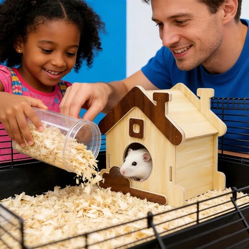 Hábitat de animales pequeños con diseño resistente de madera natural 4