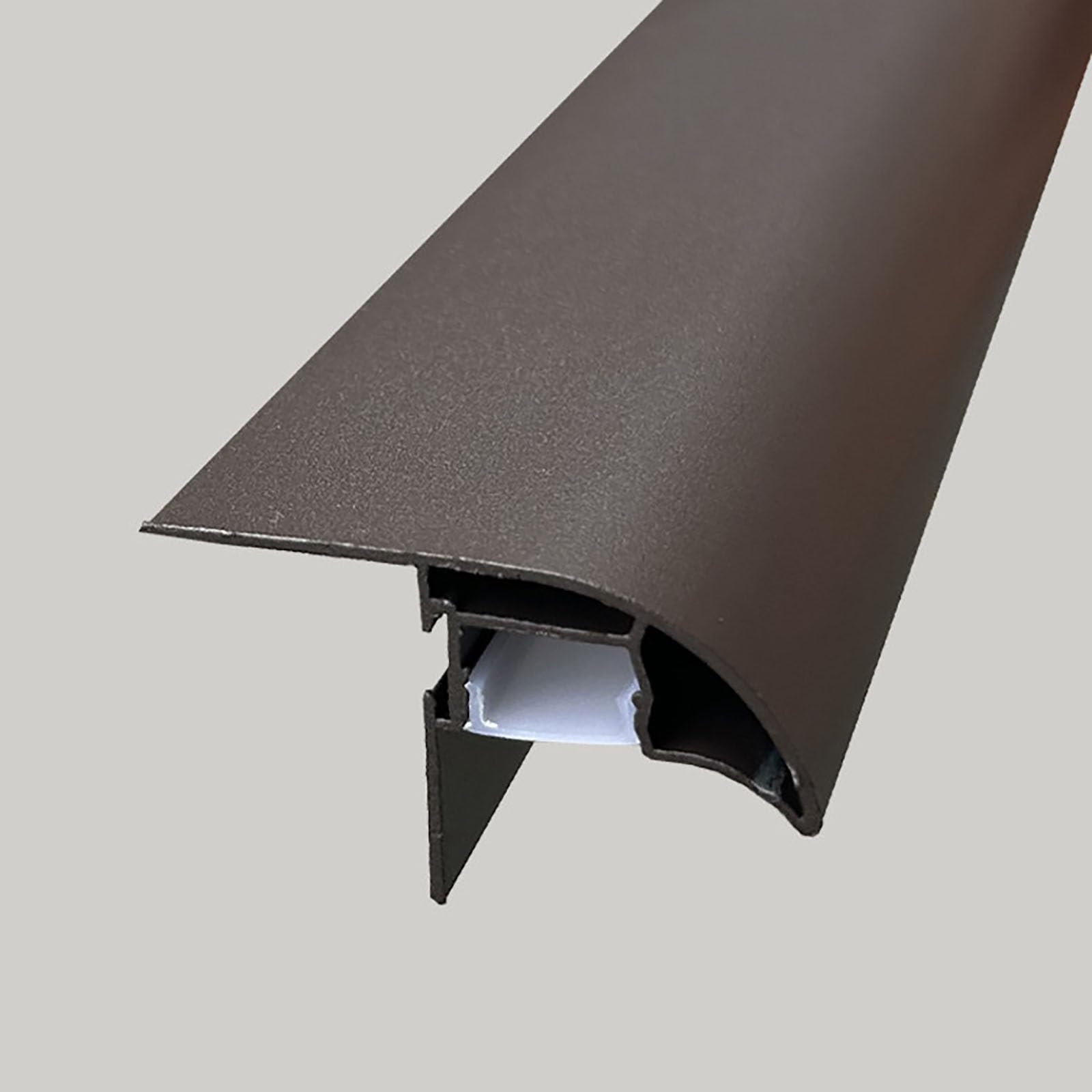 Borde goteo Perfil borde aluminio con ranura luz, canal agua lluvia alero tejado, perfil impermeable alféizar ventana y borde exterior(Brown,2PSC)