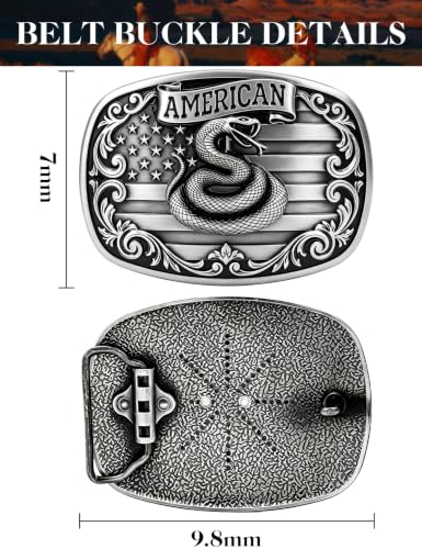 Image of Turquoise Belt Buckle for Men Western Texas Longhorn Bull Rodeo Belt Buckle American Cowboy Chic Gift
