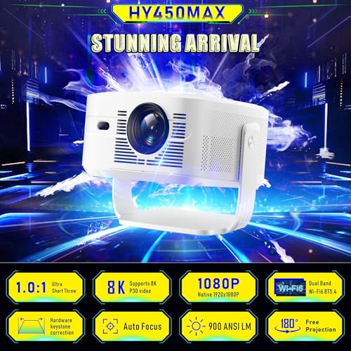 Projecteur portable 8K courte focale pour petits espaces Android 14