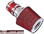 High Performance Parts Short Ram Air Intake Kit & Red Filter Combo Compatible for Volkswagen 99-04 Golf/Jetta/GTI 1.8T / 2.0L / VR6
