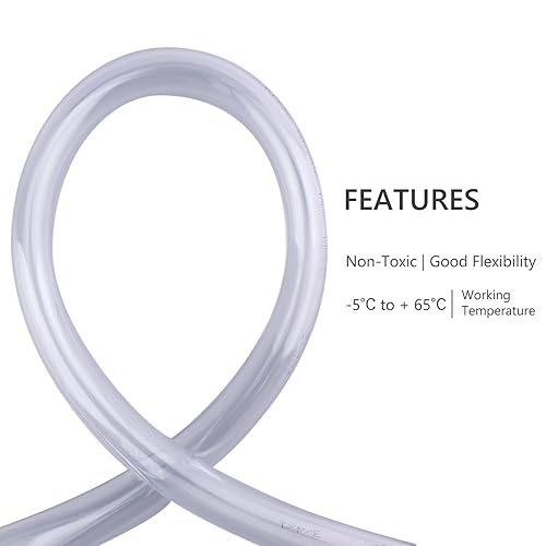 Miniatura 10 de DERNORD - Tubo de cloruro de polivinilo (PVC) de 5/16 pulgadas de diámetro interior x 7/16 pulgadas de diámetro exterior, manguera flexible